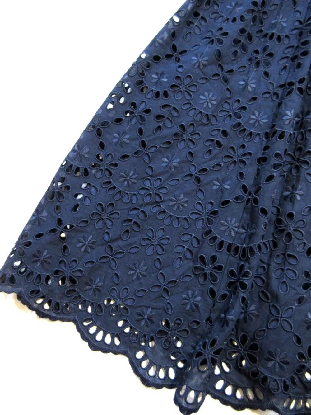 NWT J.Crew Short-sleeve A-line in Navy Blue Embroidered Eyelet Dress 8
